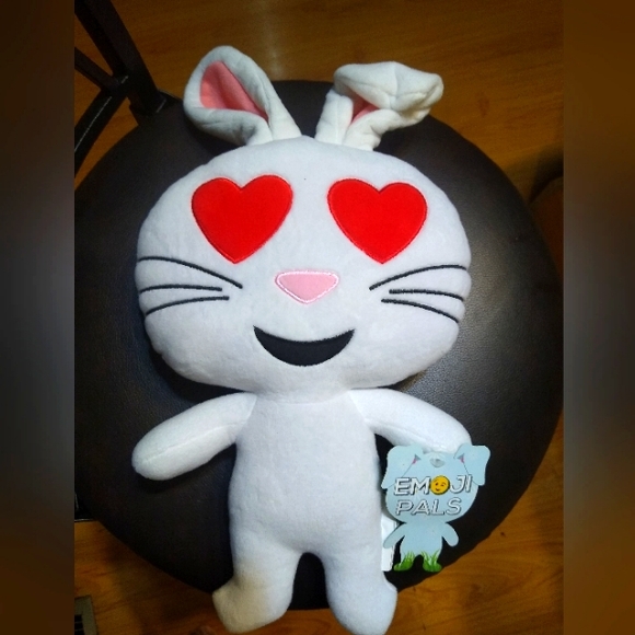 Emoji Pals Bunny with heart eyes 16" Plush - Picture 1 of 2